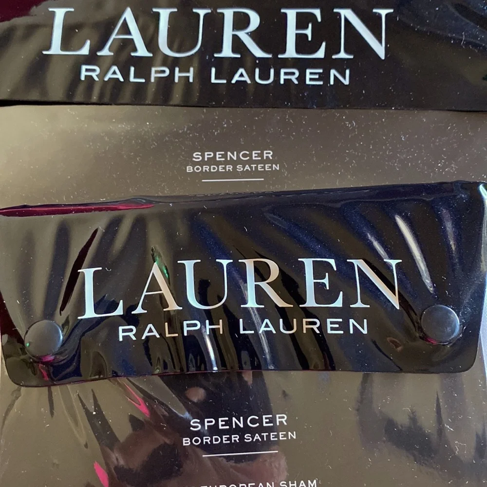 Ralph Lauren Spencer Border Sateen Duvet cover & Two Standard Shams.